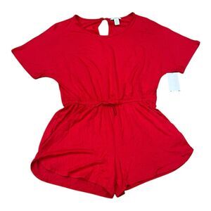 Nordstrom Red Jersey Knit Romper Girls XL
